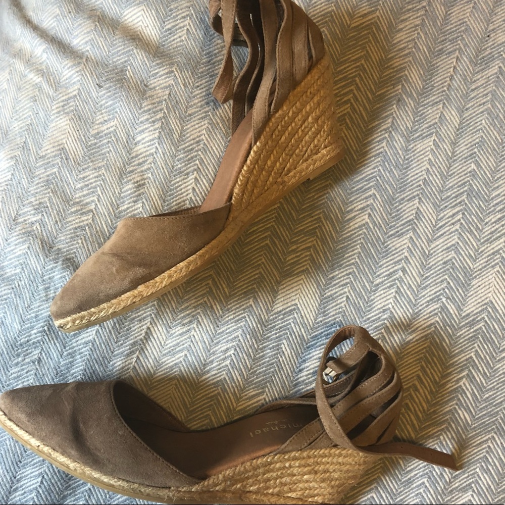 Eric Michael Suede Platform Espadrille Heels